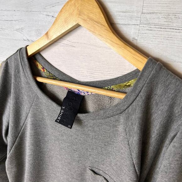 Anthropologie Dolan Sweatshirt Womens Size XS Gray Cold Shoulder Cotton Blend - Picture 6 of 12